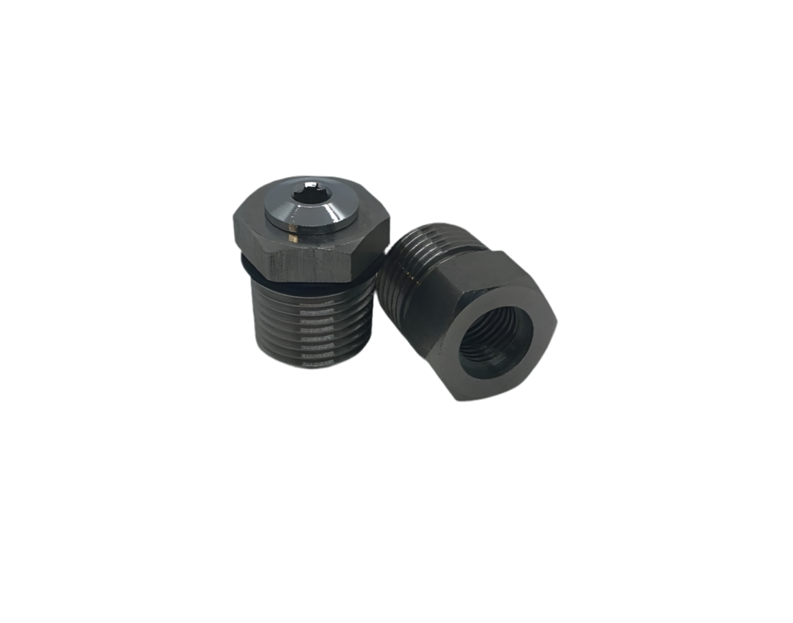 RWF-912-06-02BK 3/8 NPT To 1/8 NPT Female Reducer Bush – Aluminum Black